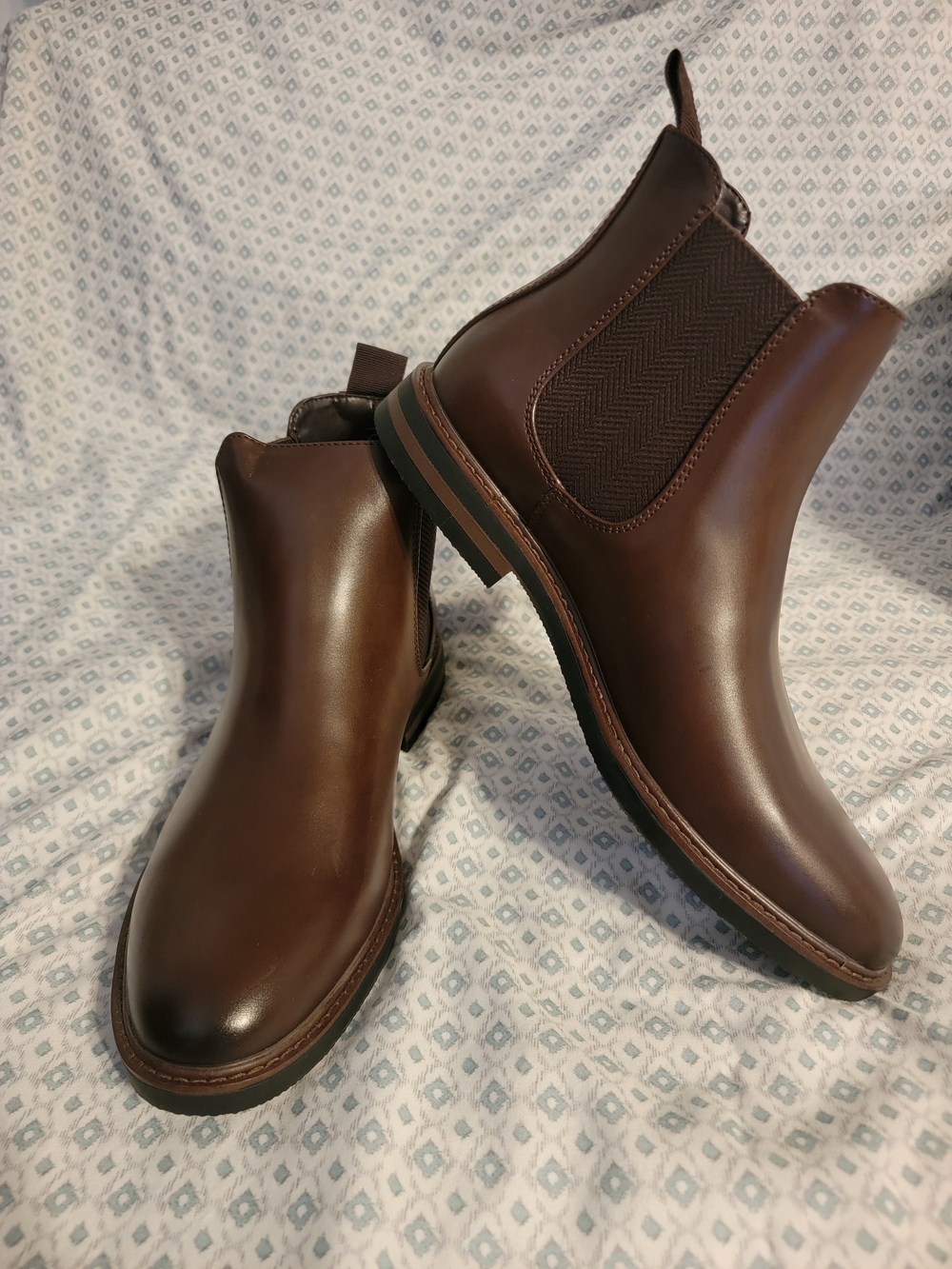 Unlisted Brown Leather Chukka Boots with Elastic Side Panels